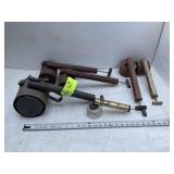 GROUP OF VINTAGE DUSTERS, ONE WITH GLASS CANISTER