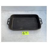 LARGE CAST IRON FISH FRY PAN 11 IN BY 18 AND 1/2 I