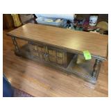 TWO DOOR WOODEN COFFEE TABLE, 56 IN X 21 IN X 17 I