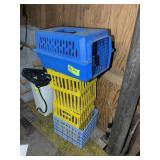 SMALL PET CARRIER AND MILK CRATES