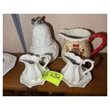 GROUP OF PITCHERS AND COVERED DISH