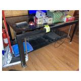 GLASS TOP TV STAND, 42 IN X 22 IN X 20 IN, NO CONT