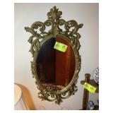 ORNATE FRAMED WALL MIRROR, 32 IN TALL