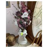 ARTIFICIAL FLOWERS ON STAND, STAND 22 IN TALL