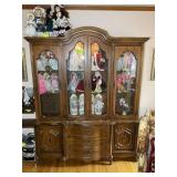 BASSETT FURNITURE TWO PIECE LIGHTED CHINA CABINET,