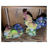 ROOSTER THEMED PLATE AND PITCHER