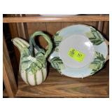 DECORATIVE PITCHER AND PLATTER, FITZ AND FLOYD