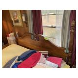 KING-SIZE 4 POST WOOD BED, HEAD AND FOOT BOARD, SI
