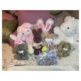 GROUP OF STUFFED ANIMALS, RABBITS