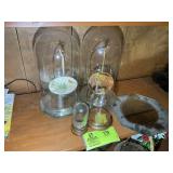 GROUP INCLUDING MISC DOME GLASS DISPLAY CASES, HAL