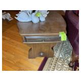 LANE ONE DRAWER WOODEN SIDE TABLE, 24 IN X 27 IN X