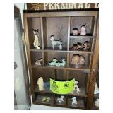 GROUP OF MINIATURE FIGURINES LEFT SIDE OF SHELF, D