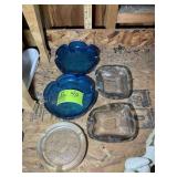 GROUP OF GLASS ASH TRAYS