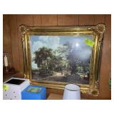 WALL ART IN GOLD COLOR FRAME, 36 IN X 30 IN