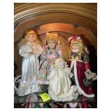 GROUP OF MISC VINTAGE DOLLS, UP TO 18 IN TALL