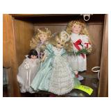 GROUP OF MISC VINTAGE DOLLS, UP TO 15 IN TALL
