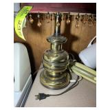 BRASS COLOR TABLE LAMP, APPROX 22  IN TALL