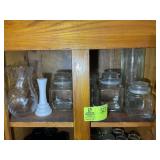 TOP SHELF OF CABINET LEFT OF STOVE, MISC VASES, CA