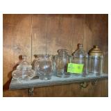 GROUP OF CLEAR GLASS CANISTERS