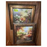 PAIR OF FRAMED WALL PRINTS, FLORAL THEMED, 25.5 IN