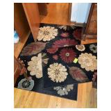 GROUP OF AREA RUGS, BLACK AND FLORAL, 31 IN X 47 I