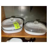 GROUP OF CORNING WARE, BAKING DISHES WITH LIDS