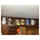 GROUP OF DECORATIVE PITCHERS, UP TO 7 IN TALL
