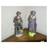 PAIR OF FIGURINES, MAN AND WOMAN 14 IN TALL