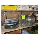 CONTENTS OF SHELF BAKING PANS, MUFFIN TINS, GLASS