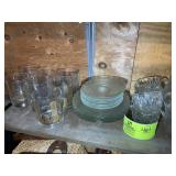 SHELF OF MISC GLASSWARE