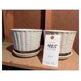 STORAGE ROOM UNDER CARPORT, PAIR OF MCCOY PLANTER