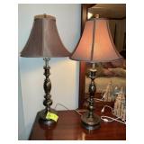 PAIR OF TABLE LAMPS, 33 IN TALL