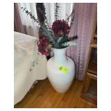 LARGE PLASTIC WHITE VASE, 27 IN TALL