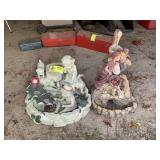 PAIR OF DECORATIVE FOUNTAINS, RESIN MATERIAL, GIRL