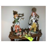 GROUP OF CLOWN FIGURINES, 3 IN TO 12 IN TALL