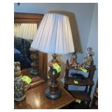 WOODEN TABLE LAMP, 35 IN TALL
