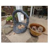 CONCRETE BASKET 24 IN TALL, YARD Dï¿½COR, AND CERAMI