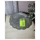 GROUP OF GLASS SERVING BOWLS, TRAY, DEVIL EGG DISH
