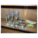 CONTENTS OF SECOND SHELF HALL CLOSET, BRASS COLOR