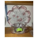 GROUP INCLUDING FLORAL THEMED GLASS SETVING TRAY A