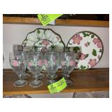 GROUP OF FRANCISCAN DESERT ROSE PATTERN SERVING DI