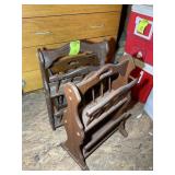 GROUP OF WOODEN MAGAZINE RACKS