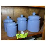 TOP SHELF RIGHT SIDE INCLUDING, BLUE CERAMIC CANIS