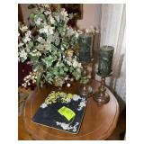 MISC GROUP INCLUDING CANDLE HOLDERS, ARTIFICIAL FL