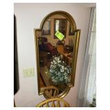 FRAMED WALL MIRROR, 20 IN X 43 IN