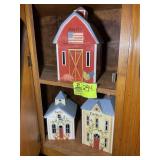 GROUP OF CERAMIC STYLE COOKIE JARS, UP TO 11 IN TA