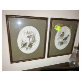 PAIR OF FRAMED AND MATTED BIRD THEMED PRINTS, BY P