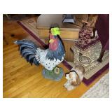 GROUP INCLUDING ROOSTER AND DOG RESIN FIGURINES, 8