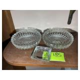 GROUP OF GLASS ASH TRAYS