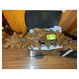 WOODEN CARVED WALL HANGING, GRAPE VINE THEMED, APP